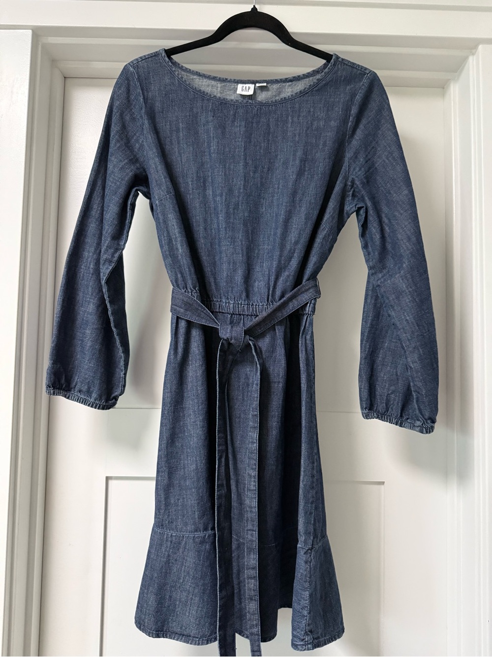 GAP Indigo Denim Belted Long Sleeve Women's Dress